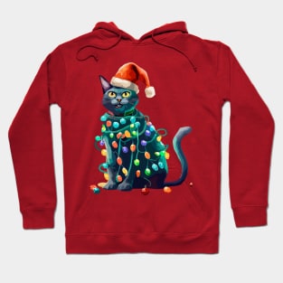 Christmas Lights Cat Merry Catmas Hoodie